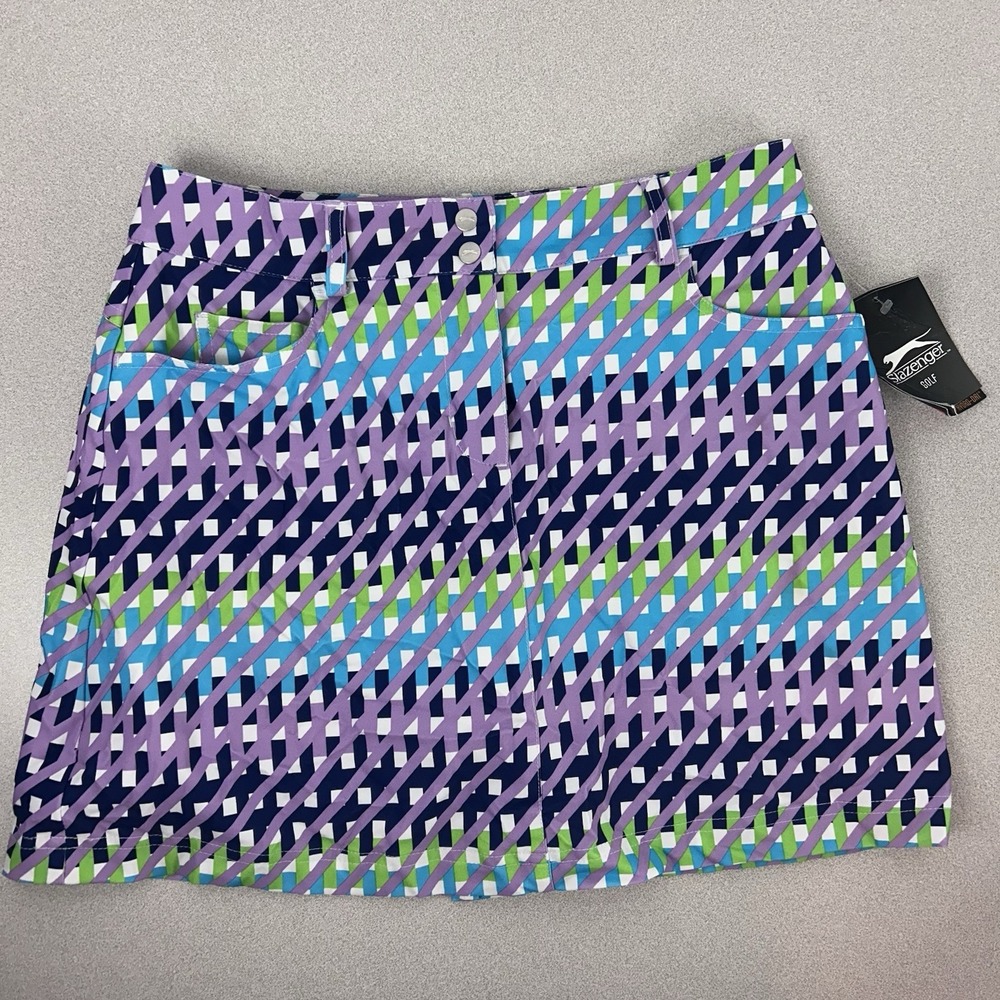 SLAZENGER Golf Tennis SKORT Women's SIZE 2 Hydro-Dri Multi-Color Geometric NWT